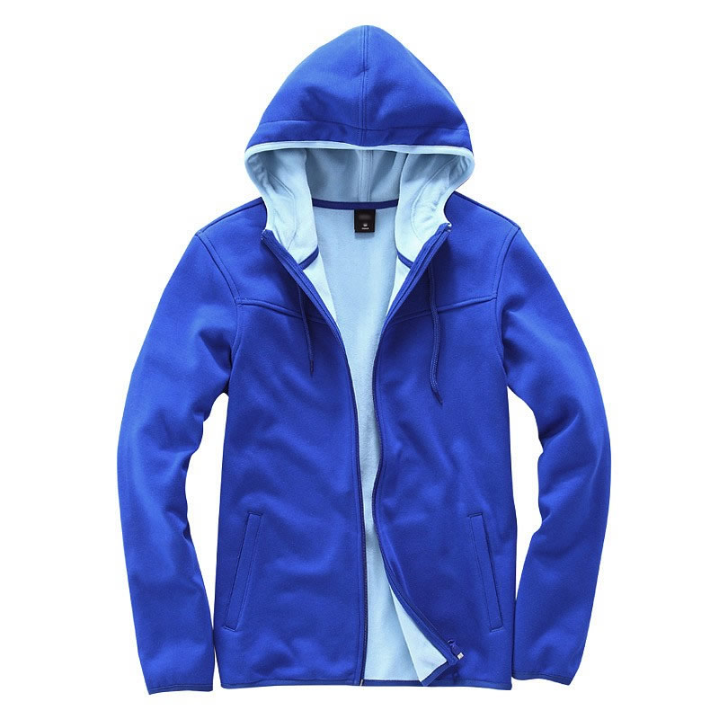 藍色連帽開衫衛衣