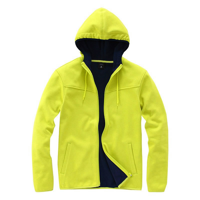 亮綠色開衫連帽衛衣