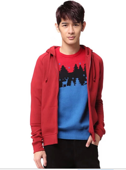 紅色休閑款衛衣