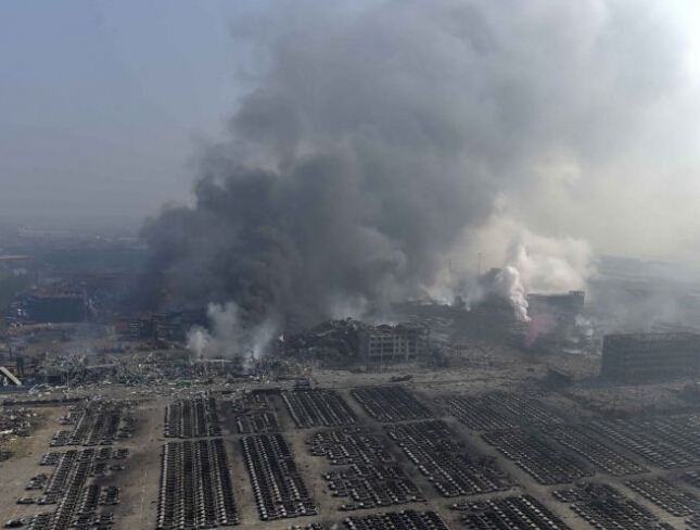 天津濱海爆炸區現場