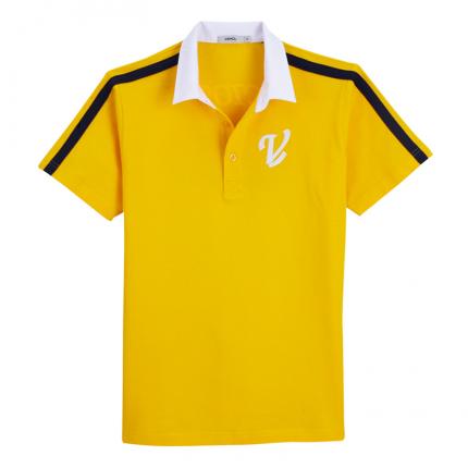 時(shí)尚V領(lǐng)撞色T恤衫