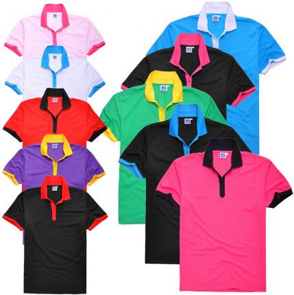 男女撞色款式，衣領(lǐng)袖口門襟與衣身布撞色風(fēng)格，廠家定制