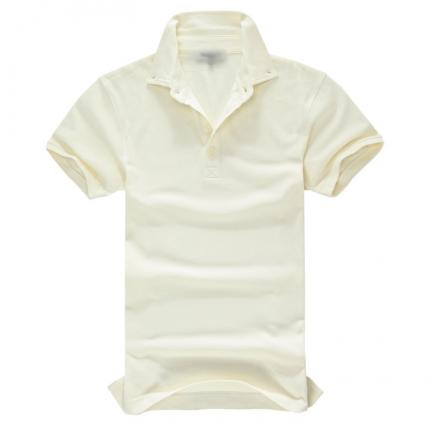 米白色男款t恤衫定做加工 免費提供設計寄樣品