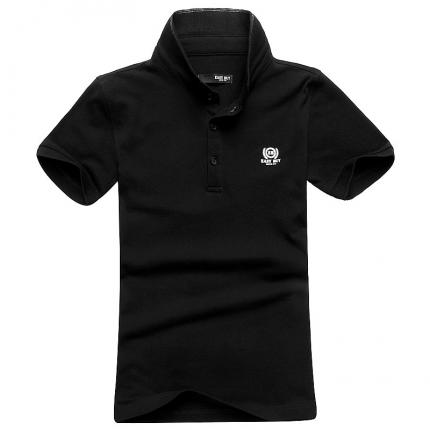 黑色男款全棉POLO衫加工制作 團體T恤印制