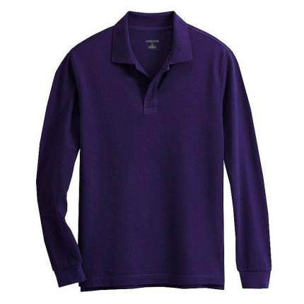 【定制】藍色純棉T恤衫定制 長袖POLO衫加工 免費寄樣