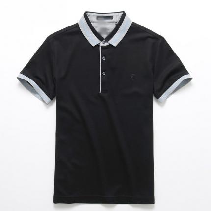 時尚男款花色衣領T恤衫加工制作 免費設計