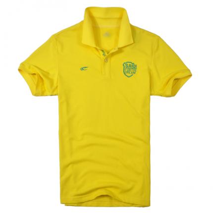 黃色男士棉質POLO衫定做 精梭珠地棉材質