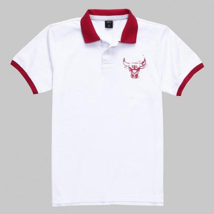 【定制】紅白撞色時尚T恤衫訂制 全棉短袖POLO款式設計