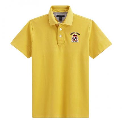 【定制】黃色商務POLO衫男款T恤衫生產制作