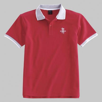 【定制】男士衣領撞色火箭隊T恤衫 精梭純棉材質