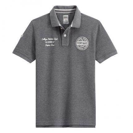 【定制】花灰色時尚T恤衫男士短袖POLO衫設計定做