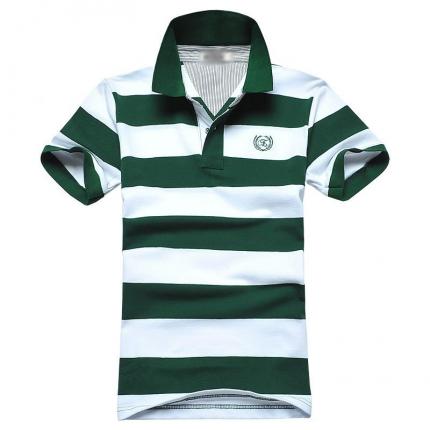 高級立領(lǐng)時尚條紋T恤衫定做款式