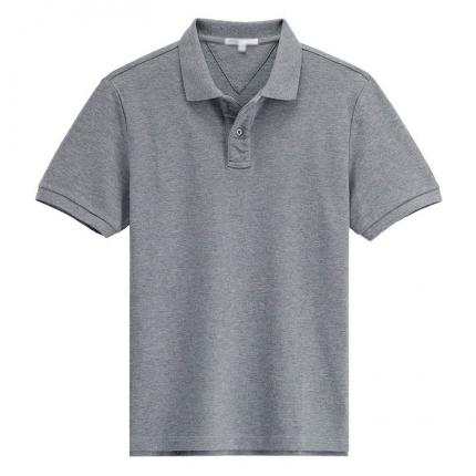 【定制】深花灰色男士短袖POLO衫純棉材質訂做