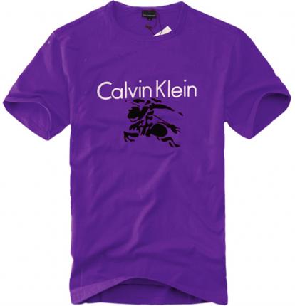 【定制】紫色休閑時尚男款印花T恤衫