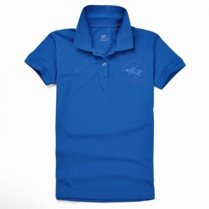 【定制】藍色女士廣告polo衫制作加工