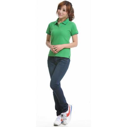 【定制】綠色短袖女士t恤衫制作，提供免費設計