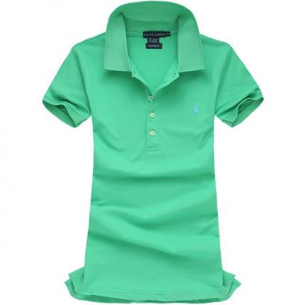 【定制】綠色純棉POLO衫定制，翻領短袖女款