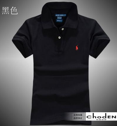 【定制】黑色翻領短袖POLO衫，時尚款式制作