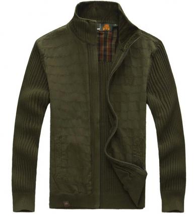 軍綠色潮流款開衫衛衣