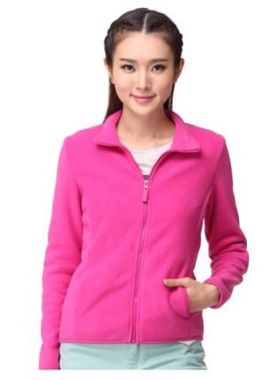 時尚枚紅色翻領開衫衛衣