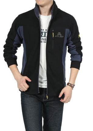 潮流男士撞色開衫衛衣